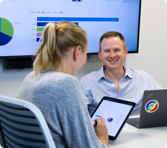 Consultant giving a presentation to client