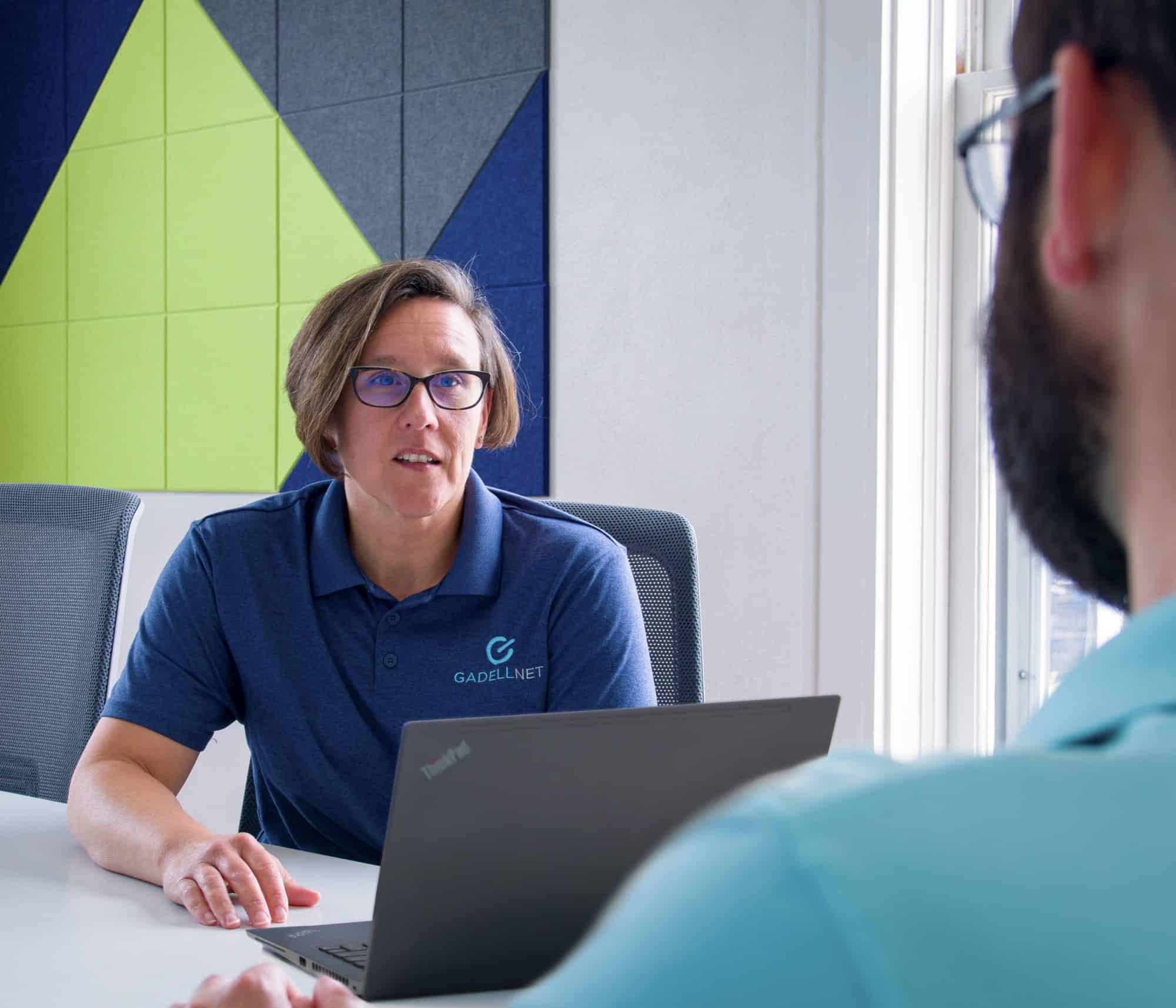 Consultant working with a client